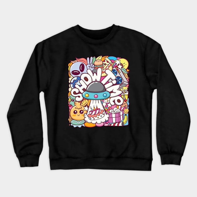 Shoe Time Doodles Crewneck Sweatshirt by Mako Design 